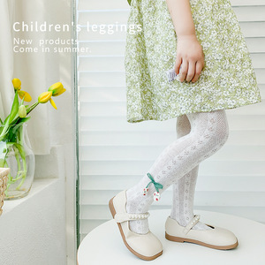 Collant Estivi in Rete Sottile di Cotone per Bambine 6-12 Mesi, Leggings Traspiranti a Rete per Bambini - Product Image 5