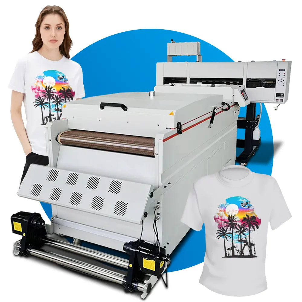 4 kafaları fotoğraf kalitesi 3200 yazıcı kafası 60cm en iyi t shirt DTF yazıcı ile toz tedavi