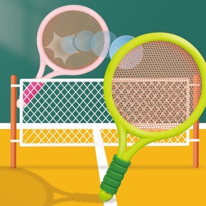 Raquette de tennis éducative <span class=keywords><strong>pour</strong></span> enfants débutants, jouet en plastique/PE, modèle 008, <span class=keywords><strong>pour</strong></span> la maternelle, l'extérieur, l'interaction parent-enfant - Product Image 4