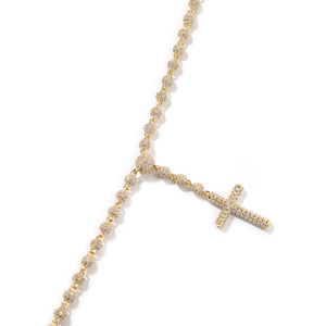 Collar de <span class=keywords><strong>Cadena</strong></span> de Bolas <span class=keywords><strong>con</strong></span> Colgante de Cruz <span class=keywords><strong>con</strong></span> Circonitas Cúbicas Estilo Hip Hop, Joyería <span class=keywords><strong>con</strong></span> Circonitas y Zirconia, Collar Estilo Bola de 5 mm - Product Image 4