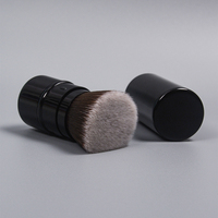 Dongmei Vente en gros Pinceau Kabuki Cosmétiques Marque privée Pinceau de maquillage en métal plat rétractable pour le visage Pinceaux à poudre Blush