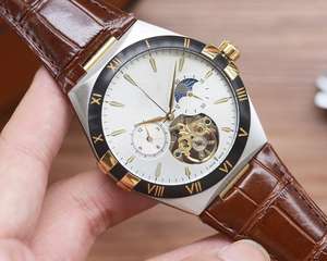 Reloj Mecánico de Acero Inoxidable para Hombre con Tourbillon, Cristal de Zafiro, Correa de Cuero, Estilo Deportivo, 41 mm de Diámetro, Correa de 22 mm - Product Image 3
