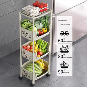 Carrito <span class=keywords><strong>de</strong></span> almacenamiento <span class=keywords><strong>de</strong></span> cocina <span class=keywords><strong>de</strong></span> plástico extraíble <span class=keywords><strong>de</strong></span> varias capas con ruedas para frutas, verduras y refrigerios, estante <span class=keywords><strong>de</strong></span> almacenamiento para cocina - Product Image 1