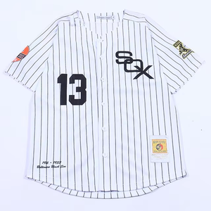 Maglia da <span class=keywords><strong>Baseball</strong></span> Personalizzata TF di Alta Qualità con Design Ricamato e Sublimato, Magliette da <span class=keywords><strong>Baseball</strong></span> a Righe Bianche - Product Image 2