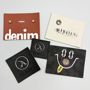 Custom Leather Tags for Jeans Waistband Patch Real Cowhide Embossed <b>Logo</b> Label Wholesale Supply - Product Image 5