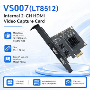 การ์ดจับภาพวิดีโอแบบสองช่อง PCIe ช่อง HDMI ช่อง2พอร์ต4K อินพุต HDMI ช่อง1080P 60Hz แผ่นภายในสำหรับ PC <span class=keywords><strong>MAC</strong></span> - Product Image 5