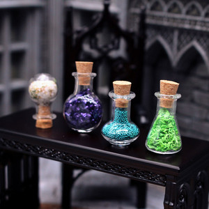 Miniaturas <span class=keywords><strong>de</strong></span> Botellas <span class=keywords><strong>de</strong></span> Poción <span class=keywords><strong>de</strong></span> Vidrio Estilo Bohemio, Frascos Realistas con Piedras Preciosas, Naturaleza Muerta, Casa <span class=keywords><strong>de</strong></span> Muñecas, Brujería, Jardín <span class=keywords><strong>de</strong></span> Hadas, Manualidades - Product Image 2