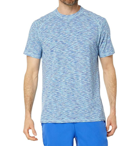 Logo riflettente personalizzato Space Dye 95% poliestere 5% Spandex manica Raglan Sport Running maglietta da <span class=keywords><strong>uomo</strong></span> manica corta Color erica - Product Image 1