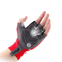 Guantes de Ciclismo GIYO para MTB y Carretera, con Almohadilla de Gel, Transpirables, con Muñequeras, Medios Dedos