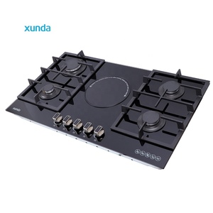Table de cuisson combinée multifonction Xunda pour cuisine domestique, encastrable, électrique et gaz, 90 cm, avec 4 brûleurs gaz et 1 plaque <span class=keywords><strong>vitrocéramique</strong></span> - Product Image 3