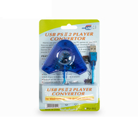 Adaptateur de manette USB pour manettes PS2, adaptateur de manette double port vers PC USB avec lecteur CD