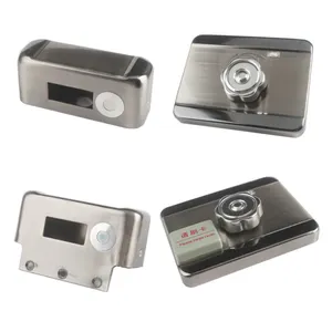 Manufacturers Wholesale Stainless Steel Latch Brushed Double Cylinder Electric Rim Lock with Key