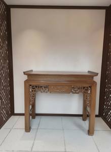 Altar de Madera Sindora de Una Sola Pieza, Mesa de Adoración de Madera Maciza con Diseño de Loto para Santuario en el Hogar - Product Image 2