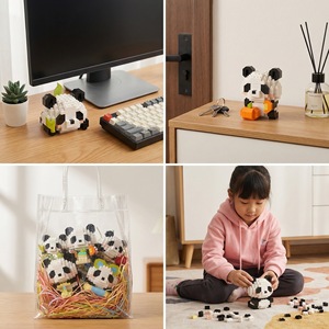 Bloques de construcción de micropartículas, adorno de Panda de dibujos animados, 200-400 piezas, juguete educativo para niños de 8 a 13 años, Unisex - Product Image 4