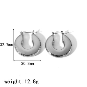 Stainless Steel U Shape <b>Hoop</b> <b>Earrings</b> Gold <b>Silver</b> Color Fashion Geometric Stud <b>Earrings</b> For Women Jewelry Accessories - Product Image 4