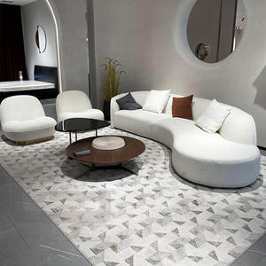 أريكة عصرية من القماش بتصميمات حديثة، كنبة بيضاء من الكشمير قماش بوكليه بتصميم خاص منحني لغرفة المعيشة الأكثر مبيعًا - Product Image 3