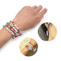 Vente en gros de perles rondes en acrylique blanches plates de 7*4 mm, 100 pièces/sac, perles alphabétiques, perles de lettres pour la fabrication de bracelets et de bijoux
