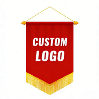 Drapeau d'échange personnalisé avec emblème de club de football, 100 % polyester, tissu élastique, pompons faits à la main, impression numérique, écologique