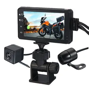 3 Polegada lente dupla traço cam para motocicleta, universal scooter gravador de vídeo carro caixa preta