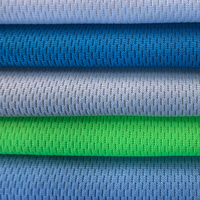Tissu en maille à œillets 100% polyester, couleur unie, teinture unie, coupe ajustée, 140 GSM, pour maillot de basket-ball, polo
