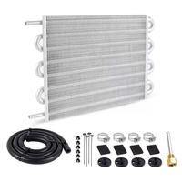 Accessoires de modification automobile argentés à 2 rangées : Condenseur de type tuyau pour climatisation, Refroidisseur/radiateur d'huile de type tube