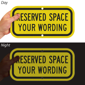 Özelleştirilmiş akıllı işareti ayrılmış alan eklemek ifadeler özel işareti floresan elmas sınıf yansıtıcı alüminyum - Product Image 1