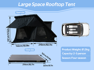 Premium Aluminum Hard Roof Top Tent | Four-Season <b>Waterproof</b> Automatic Opening Car Camping Tent for SUV & Truck - Product Image 5