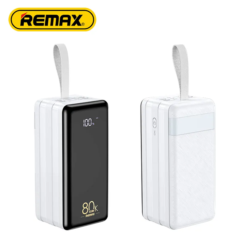 Remax RPP-291 Real Fast Charging 22.5W PD QC porte di uscita LED power bank di grande capacità caricabatterie portatile powerbank da 80000 mah