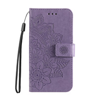 Étuis de téléphone portefeuille à rabat en cuir PU de luxe pour 15 Pro Max et S25 Ultra avec motif gaufré