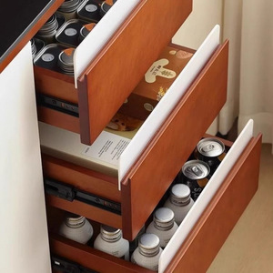 Solid Wood Sideboard Living Room Cabinet With Storage And Coffee Maker Multifunctional Wall Mounted Design For Small Apartment - Product Image 4