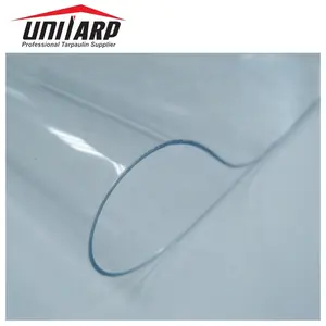 1.40 m X 50m透明PVC，带0.5毫米0.8毫米防紫外线PVC透明膜，用于商业外壳