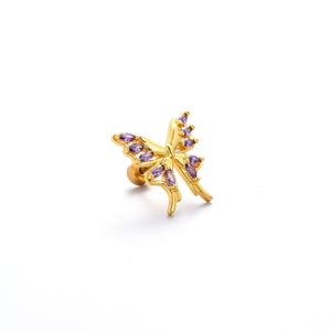 Boucles d'oreilles papillon 316L en acier inoxydable, clips d'oreille non-percés, bijoux de <span class=keywords><strong>piercing</strong></span>, vente chaude - Product Image 5