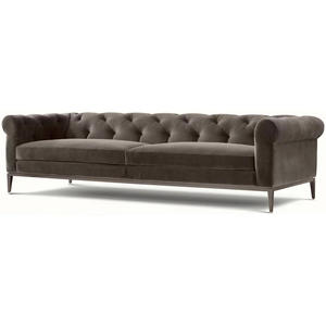 Canapé <span class=keywords><strong>Chesterfield</strong></span> de luxe capitonné en velours avec accoudoirs roulés pour salon - Product Image 2