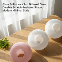 Abat-jour en verre givré transparent fait main, style minimaliste, mi-siècle, chinois, européen, côtier, scandinave