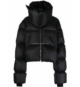 Veste matelassée à bouton-pression pour femme unisexe Veste de motard vert Veste <span class=keywords><strong>et</strong></span> manteau en duvet Jkt à col entonnoir <span class=keywords><strong>noir</strong></span> pour hommes - Product Image 4