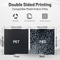 Plaque de construction PEI extra large 430*430mm pour Anycubic Kobra 3 Max, plateau en acier magnétique texturé double face, anti-déformation