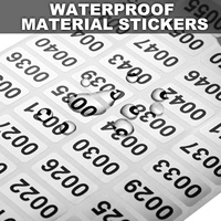 Etiquetas de Número de Serie Plateadas Mate Impermeables OEM, Etiquetas Rectangulares con Números Consecutivos para Marcado de Inventario en Almacenes