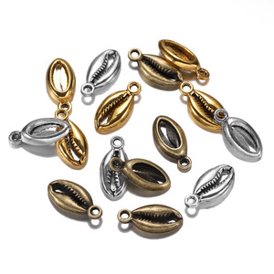 Oval <b>Shell</b> Pendant Zinc Alloy 17x8mm Antique Silver Gold Bronze For <b>Bracelet</b> Making Jewelry Findings - Product Image 5