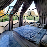 Tente dôme géodésique en verre transparent Igloo House Glamping pour l'extérieur hiver neige chauffée