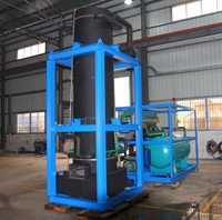 Machine à glace en tube de style industriel, nouvelle génération, 1 tonne/500 kg, avec compresseur et moteur, refroidissement par eau/air, certifiée CE