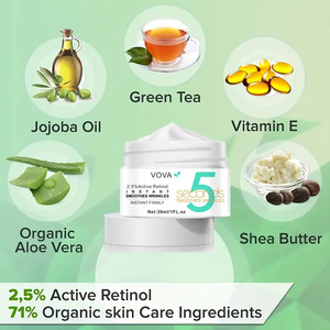 Crema Facial con Retinol Activo <span class=keywords><strong>VOVA</strong></span> 30ml Suaviza Arrugas Instantáneamente Reafirmante Ingredientes Orgánicos Limpios - Product Image 4