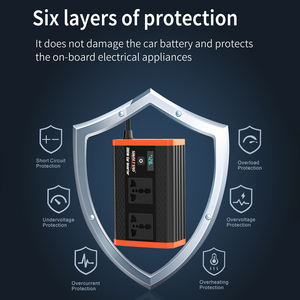 Inverter di Potenza per Auto 300W Convertitore Portatile 12V 220V Onda Sinusoidale Modificata Doppia Presa Universale per Viaggi su Strada Campeggio - Product Image 4