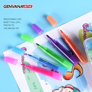 Juego <span class=keywords><strong>de</strong></span> Marcadores Lavables GENVANA, 24 Colores, Rotuladores <span class=keywords><strong>de</strong></span> Acuarela para Venta al por Mayor, Educación Preescolar <span class=keywords><strong>y</strong></span> Escuelas <span class=keywords><strong>de</strong></span> Arte - Product Image 2