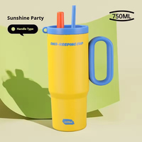 Gourde isotherme en acier inoxydable 316 de haute qualité, grande capacité, pour voiture et extérieur, avec paille mignonne, pour boissons chaudes et froides