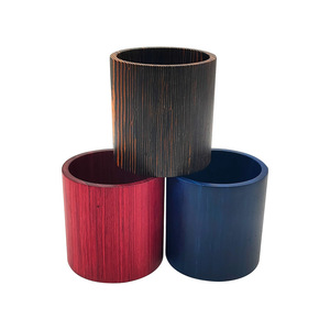 Porte-stylo en bois, diamètre 7,7 cm, hauteur 8 cm, épaisseur 5 mm, conteneur de rangement rond pour bureau - Product Image 3