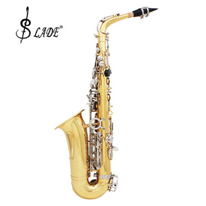 <span class=keywords><strong>SLADE</strong></span> Eb Saxophone <span class=keywords><strong>Alto</strong></span> Or Argent E Plat Tonalité Saxophone Corps En Laiton Sculpté Blanc Shell Bouton <span class=keywords><strong>Sax</strong></span> avec Étui Sangle Gants - Product Image 4