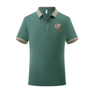 Patrón sólido de manga corta para camisa POLO Formal Cuello de fibra de seda de hielo Solapa Tela tejida Color a juego - Product Image 5