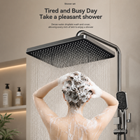 Système de douche thermostatique de luxe avec affichage numérique intelligent et jet de pluie doux pour appartement et hôtel