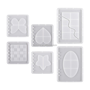 DIY 6 anillos A5 A6 A7 <span class=keywords><strong>Notebook</strong></span> cubierta moldes cristal goteo resina silicona molde para presupuesto carpeta cuaderno - Product Image 1