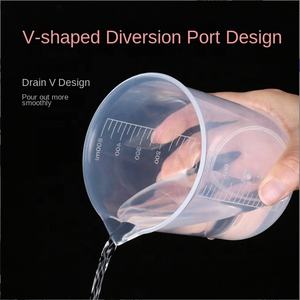 100 मिलीलीटर पारदर्शी मोटी गुणवत्ता उच्च पारदर्शिता स्नातक की मात्रा मापने वाले कप पॉलीप्रोपाइलीन प्लास्टिक बेकर तरल उपाय - Product Image 3